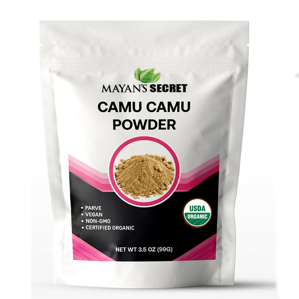 Boosts Immune System: Camu camu powder is packed with vitamin C, which is essential for a healthy immune system. It helps to fight off infections and illnesses by strengthening your body's natural defenses.