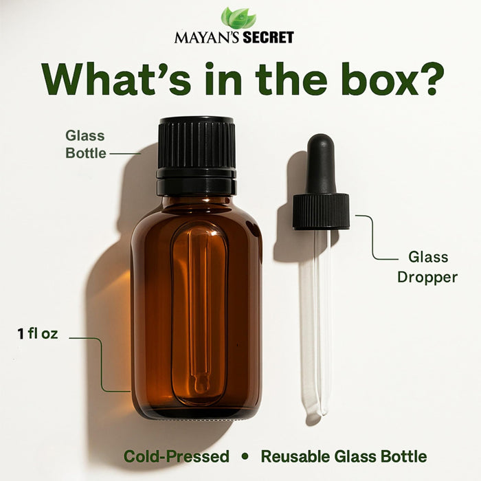 Mayan’s Secret Organic Sea Buckthorn Oil CO2 Extracted Pure Cold Pressed Skin Hair Face Nail Moisturizer 1 oz Glass Dropper