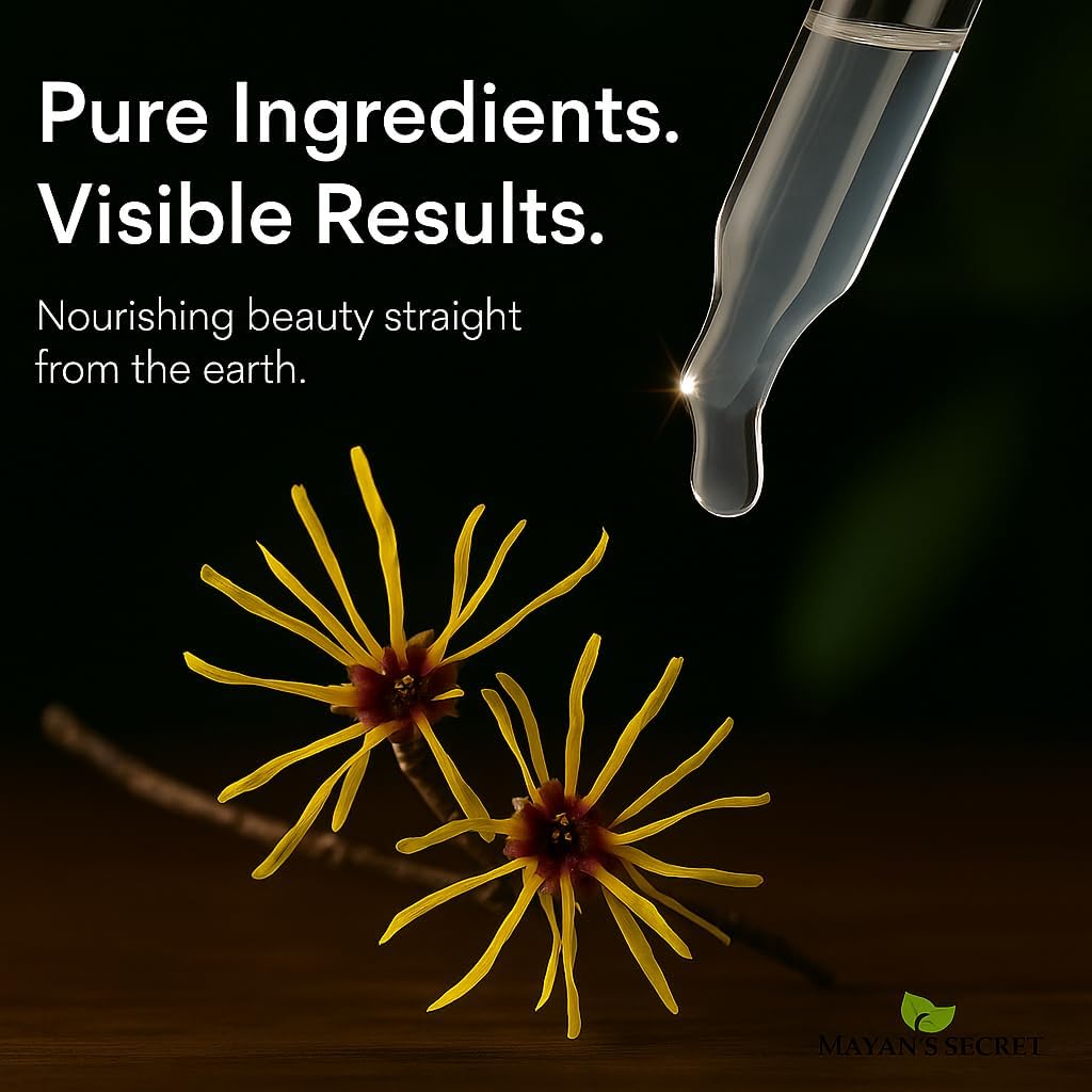 Mayan’s Secret Organic Witch Hazel Toner USDA Organic Pore Tightening Facial Toner for Oily Acne Prone and Sensitive Skin 4 oz Glass Bottle