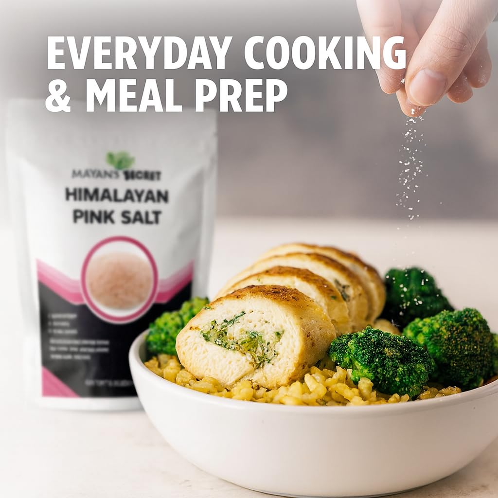 Mayan's Secret - Himalayan Pink Salt 2.5 lbs Extra Fine Grain | 100% Natural Pink Himalayan Sea Salt | Organic Pink Himalayan Salt For Grinder Refill Extra Fine Trace Minerals