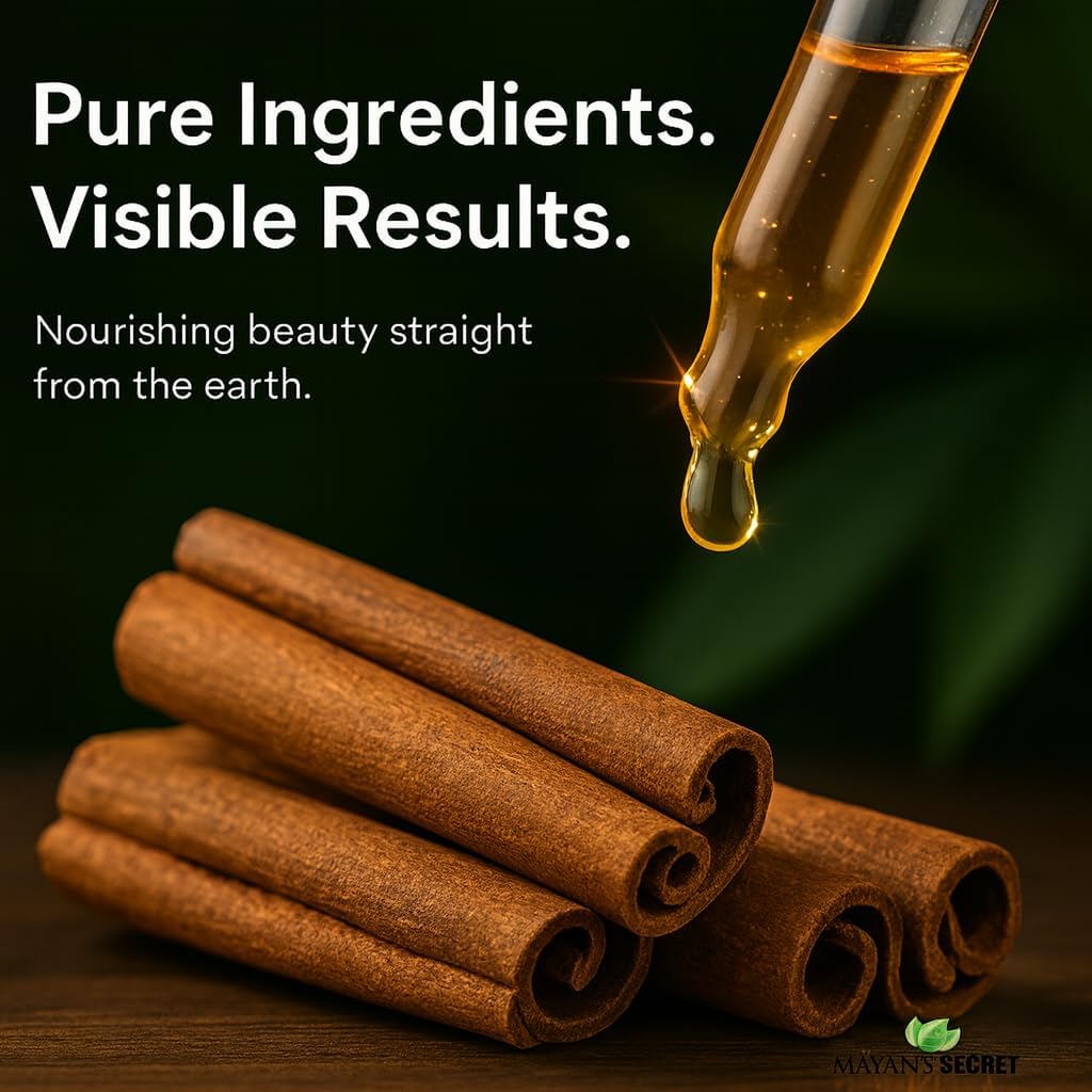 Mayan's Secret Certified Organic Pure Cinnamon Essential Oil - Pure and Natural, Large 1oz Bottle