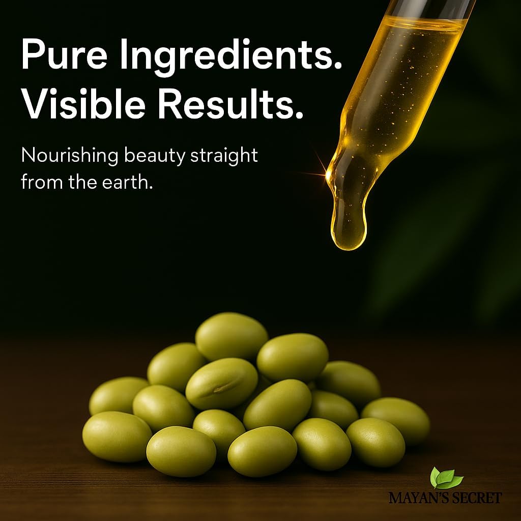 Mayan’s Secret USDA Organic Soybean Oil Cold Pressed Unrefined Pure Moisturizing Oil for Skin Hair Face and Nails 4 oz Amber Glass Bottle