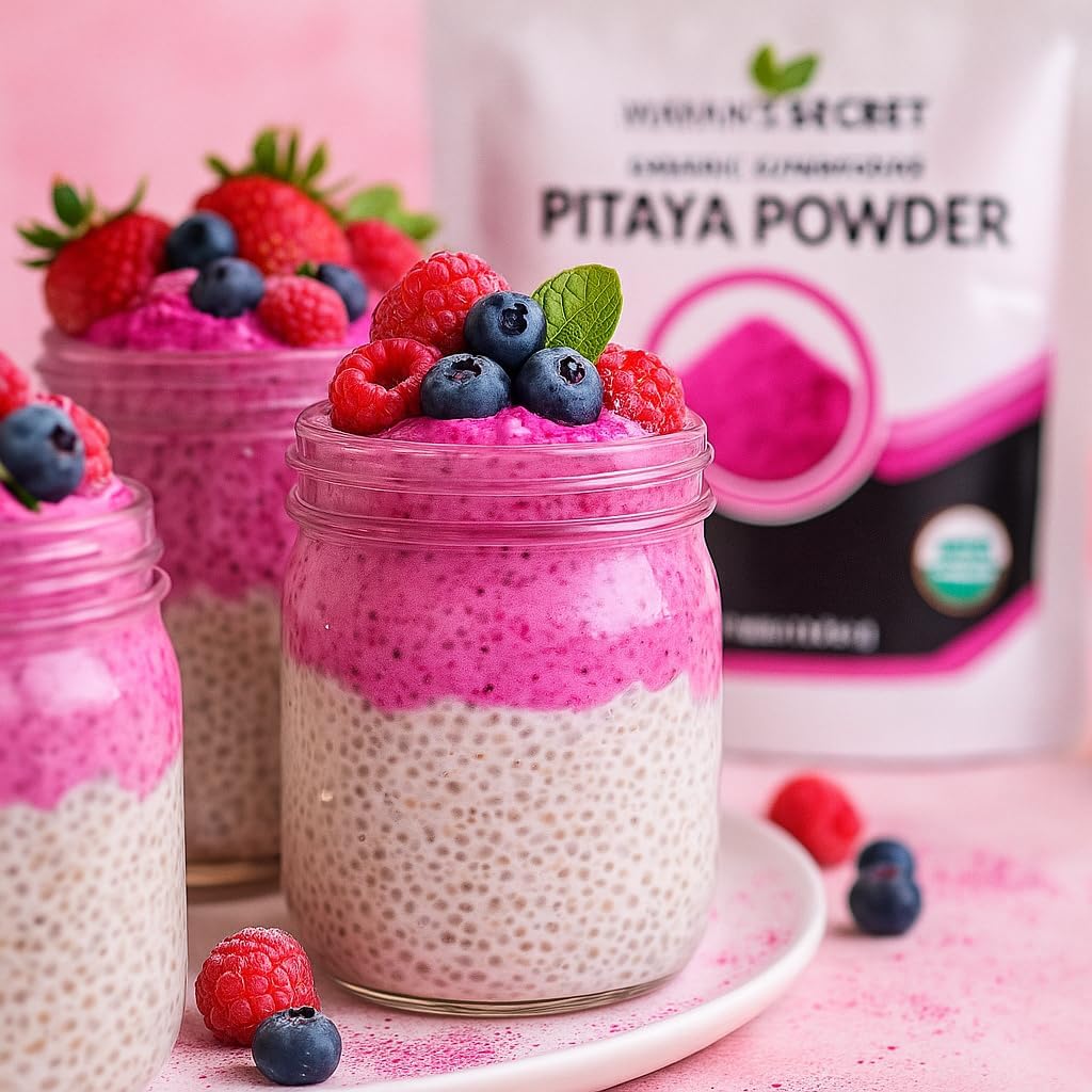 Pitaya Powder Organic Freeze Dried 3.5oz Pink Pitaya Powder Dragonfruit | Vitamin C