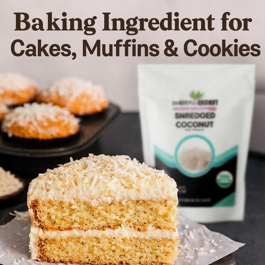 USDA Certified Organic Coconut Flakes Unsweetened 1 Lb -Perfect for Baking | Making Coconut Milk (Coconut Flakes Large 1 LB)