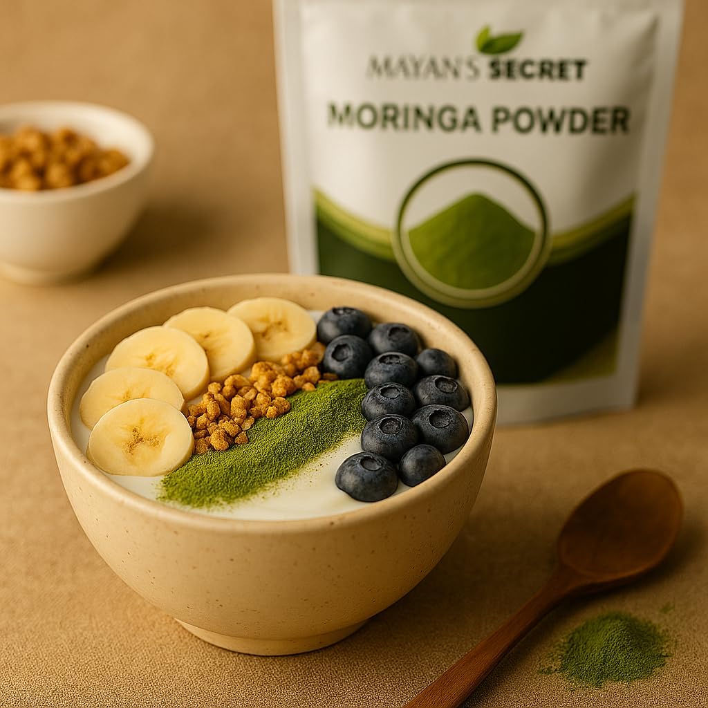 Mayan's Secret - Pure Moringa Powder Organic 12oz, Superfood for Energy &amp; Immunity | Non-GMO, Vegan, Gluten-Free