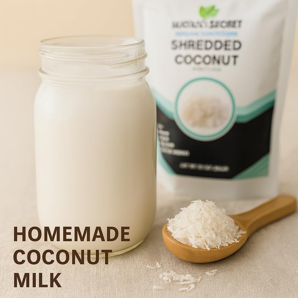 Mayan’s Secret Organic Coconut Flakes Large Shredded Coconut Unsweetened USDA Organic Raw Vegan Coconut for Baking Smoothies and Healthy Snacking