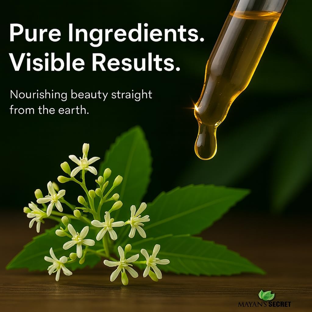 Organic Neem Oil Cold Pressed Unrefined USDA Certified Pure Neem Oil for Skin Hair Scalp Natural Moisturizer Nail Care Face Body Treatment 4 oz