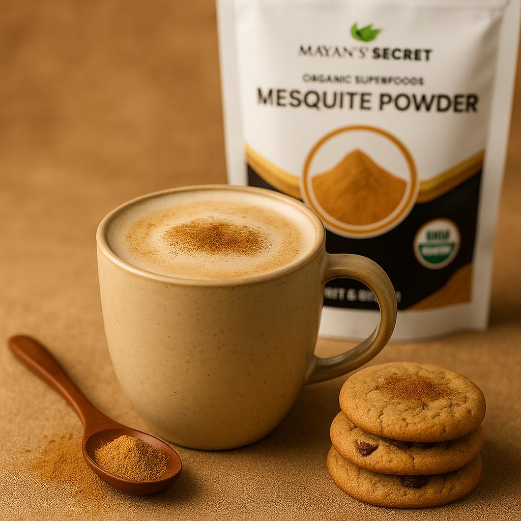 Mesquite Powder USDA Certified Non GMO, Vegan Protein Superfood Natural Fiber - Perfect for Smoothies and Baking 16 Ounces