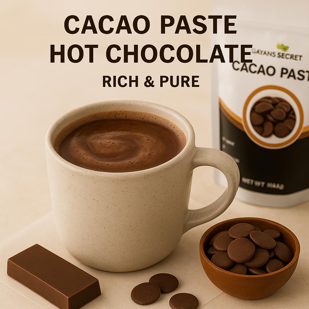 Cacao Paste Organic Raw Wafers Bulk 1 Pound Cacao Paste Unsweetened, Vegan,