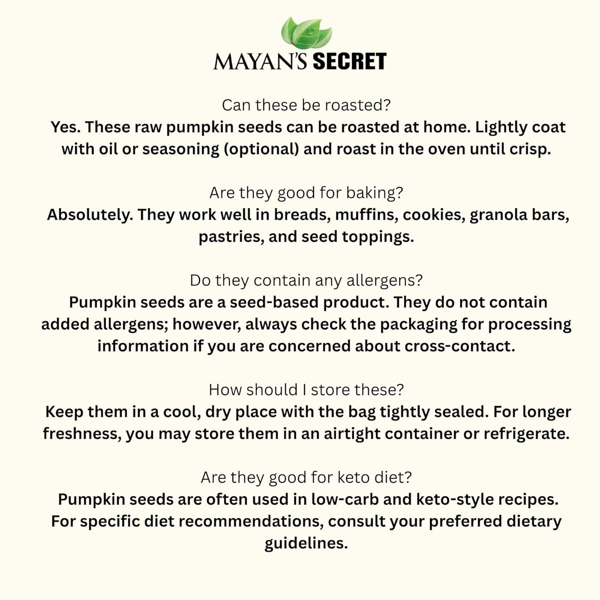 Mayan's Secret - Raw Pumpkin Seeds Organic, 2 Lbs - Premium Quality | Fresh | Unsalted