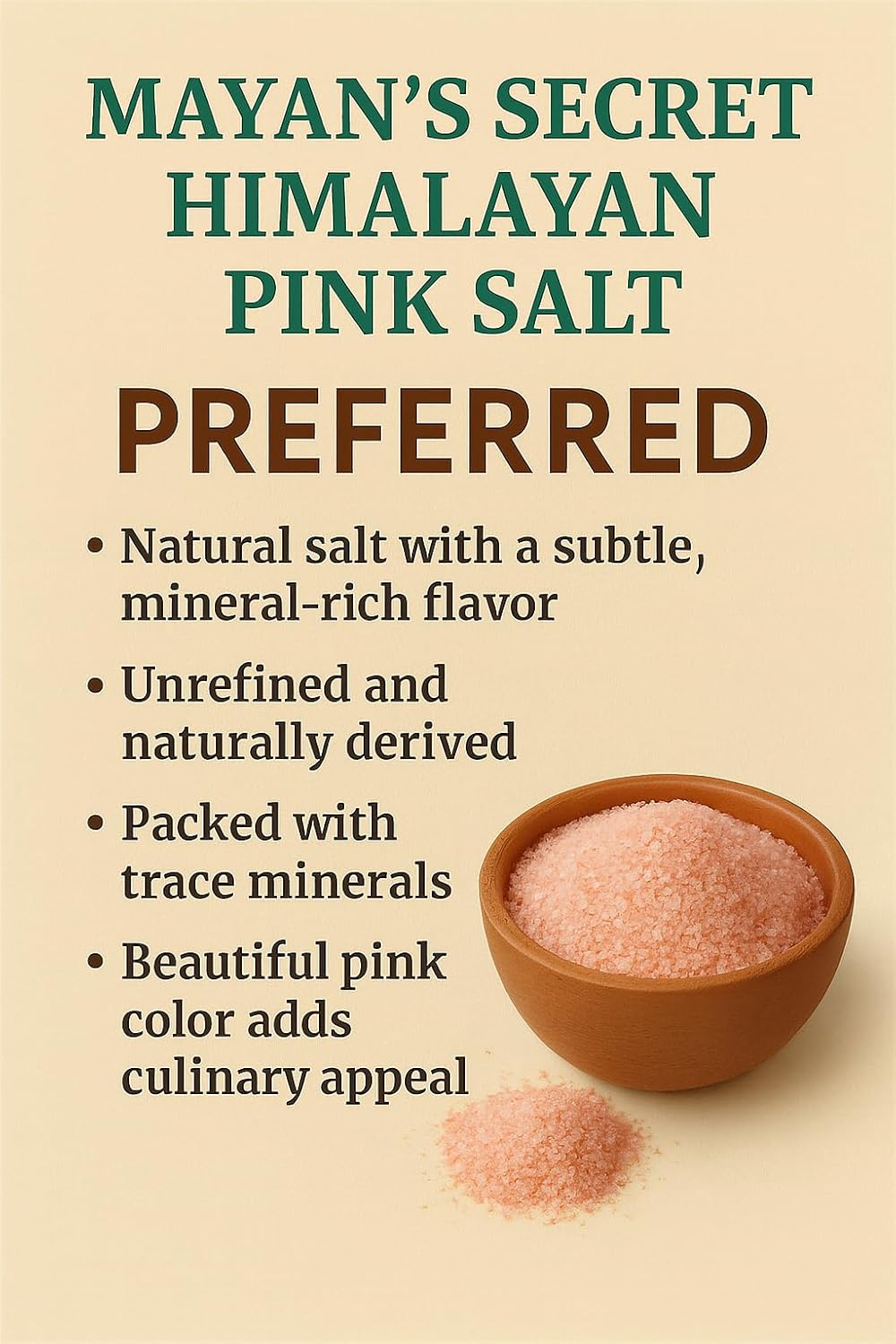 Mayan's Secret - Himalayan Pink Salt 2.5 lbs Extra Fine Grain | 100% Natural Pink Himalayan Sea Salt | Organic Pink Himalayan Salt For Grinder Refill Extra Fine Trace Minerals