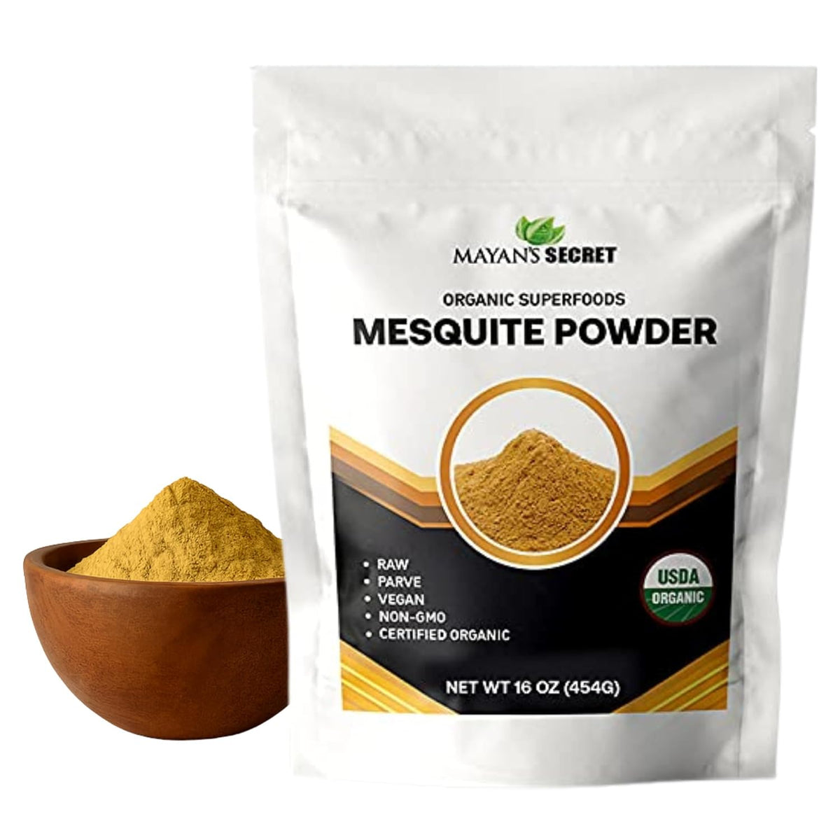 Mesquite Powder USDA Certified Non GMO, Vegan Protein Superfood Natural Fiber - Perfect for Smoothies and Baking 16 Ounces