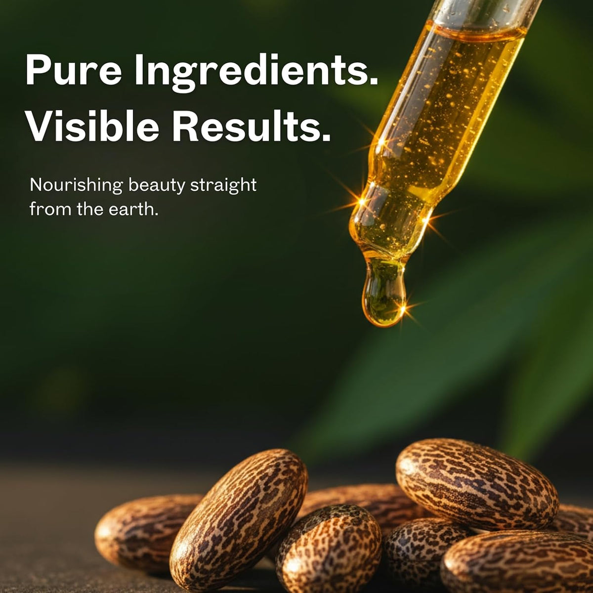 Organic Cold Pressed Castor Oil 4 oz USDA Organic Pure Hexane Free Unrefined Hair Growth Eyelashes Eyebrows Skin Moisturizer Glass Dropper Bottle