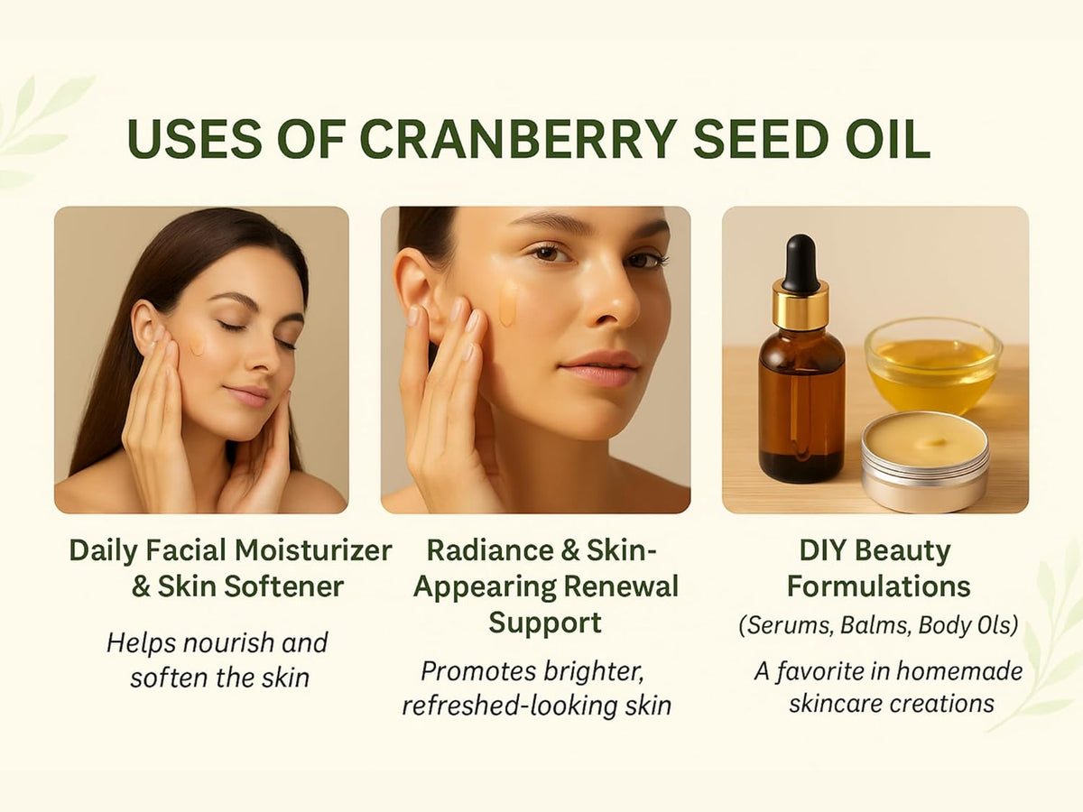 Organic Cranberry Seed Essential Oil Virgin Organic USDA Certified Cold Pressed The Anti-Aging Skin Secret 1 oz