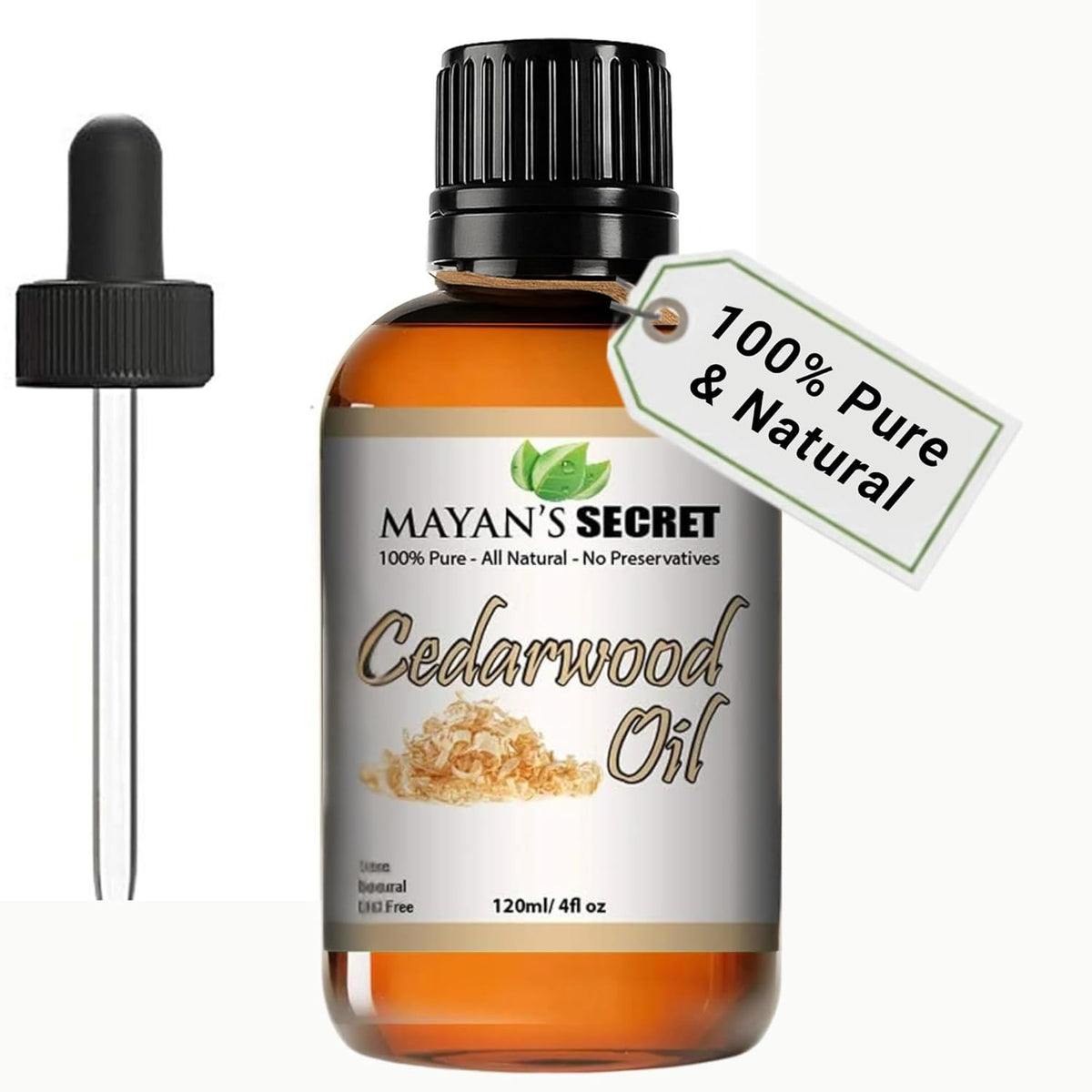Mayan’s Secret Cedarwood Essential Oil Pure Steam Distilled 4 fl oz 120 ml Aromatherapy Oil