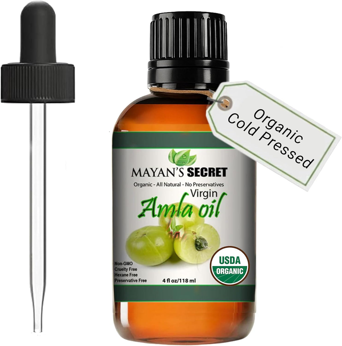 Pure Carrier and Essential Oils for Skin Care, Hair, Body Moisturizer for Face-Anti Aging Skin Care (Amla Oil Organic, 4oz)