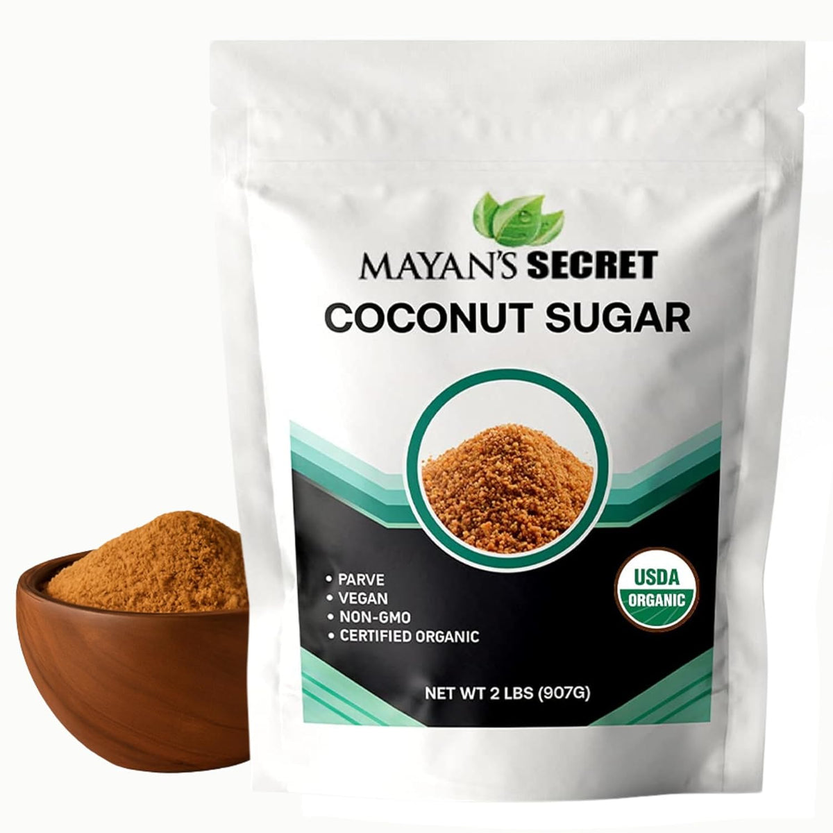 Mayan's Secret 2 lbs USDA Certified Brown Coconut Sugar Organic for Baking - Low Glycemic | Unrefined | Trace Minerals