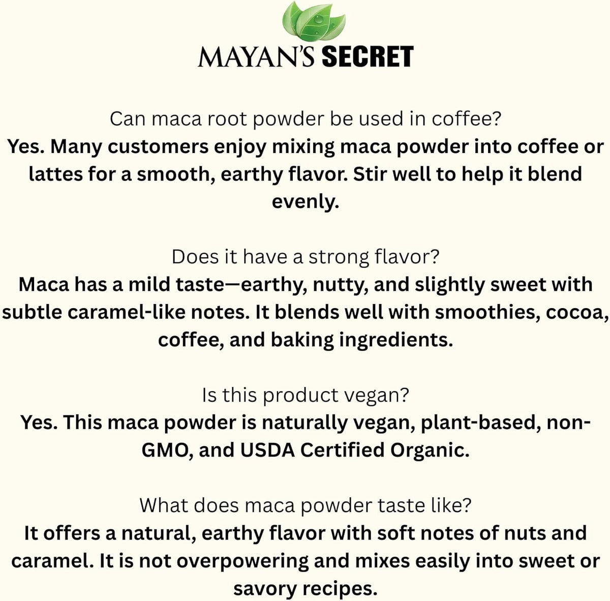 Mayan's Secret - Maca Root Powder 16oz Organic USDA Certified Parve Non-GMO Vegan Superfoods for Breakfast, Smoothies, Baking &amp; Ice Cream