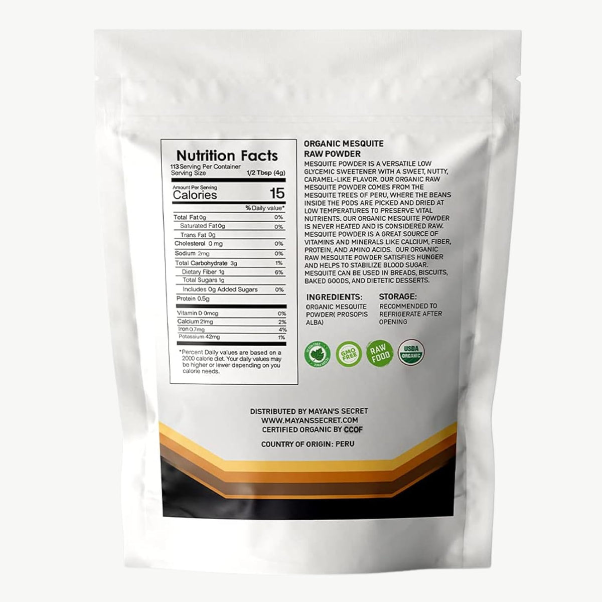 Mesquite Powder USDA Certified Non GMO, Vegan Protein Superfood Natural Fiber - Perfect for Smoothies and Baking 16 Ounces