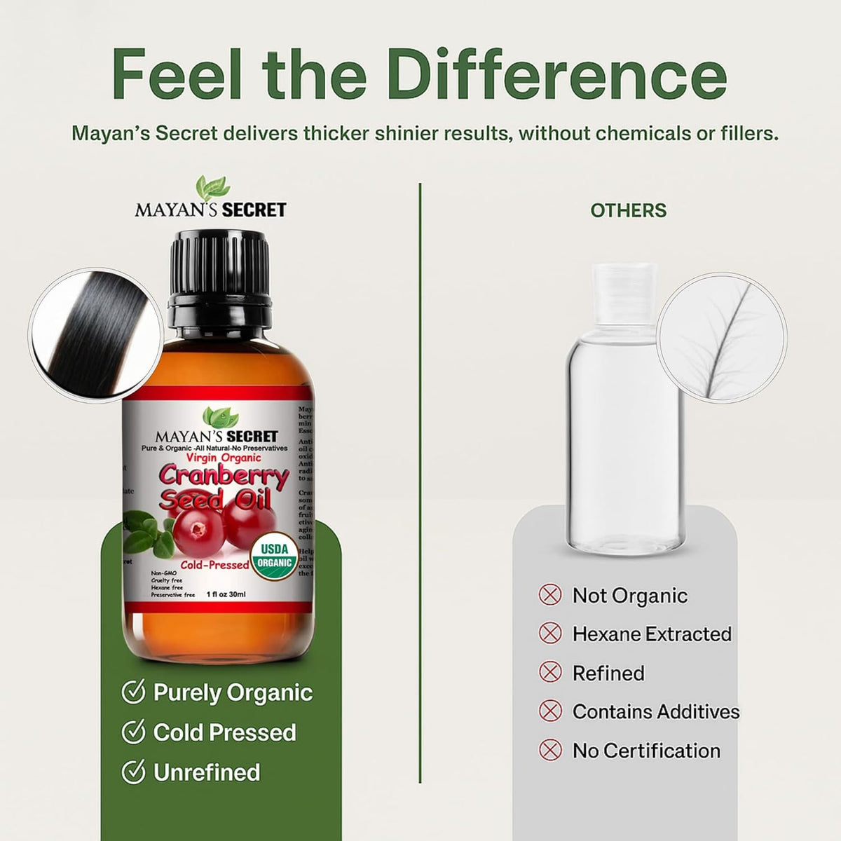 Organic Cranberry Seed Essential Oil Virgin Organic USDA Certified Cold Pressed The Anti-Aging Skin Secret 1 oz