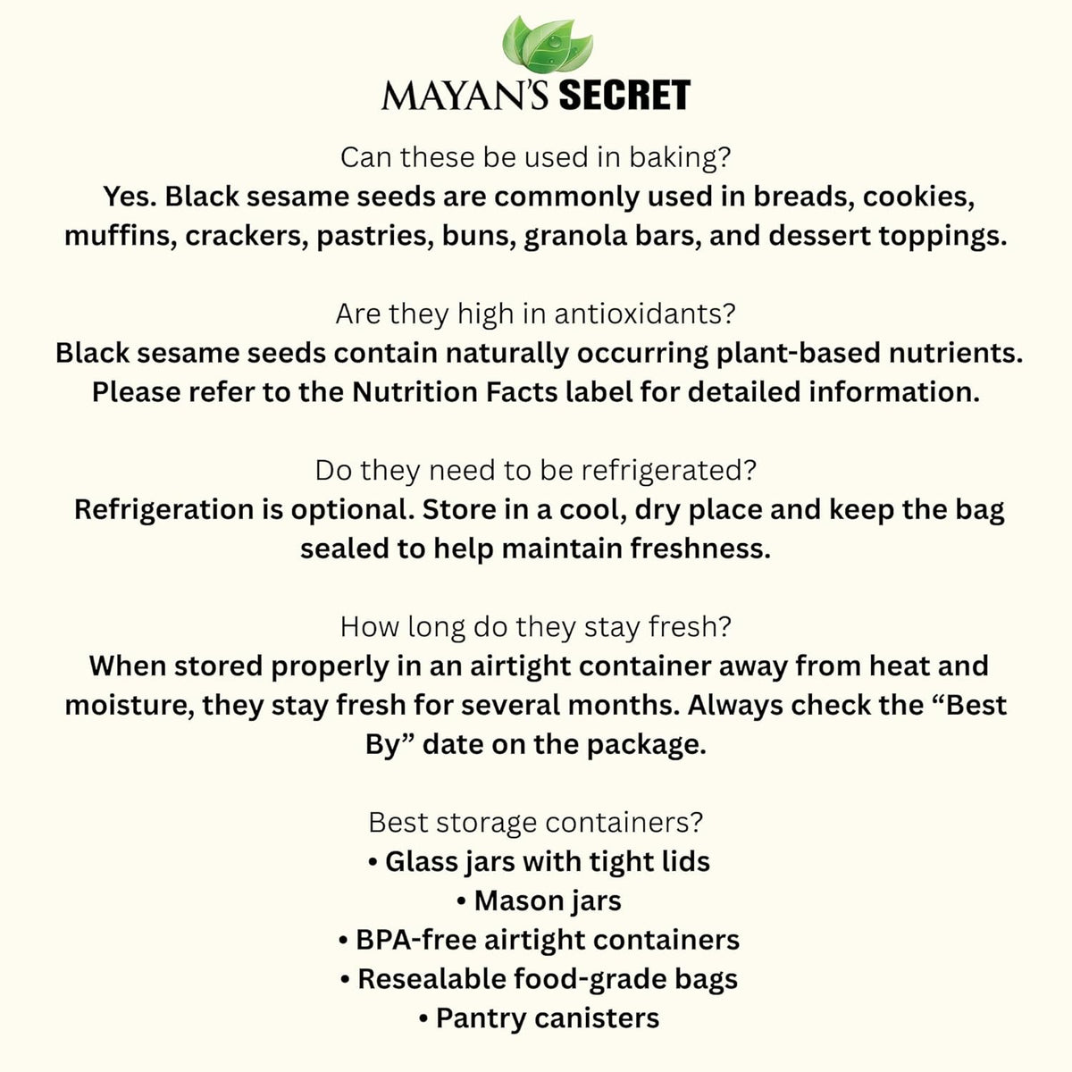 Black Sesame Seeds Raw - Unhulled Organic