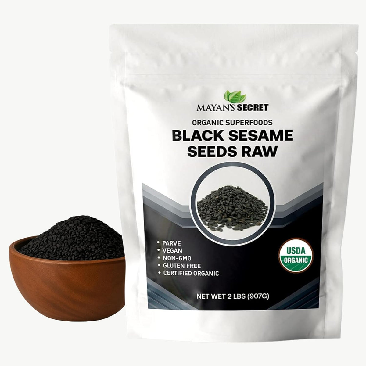 Black Sesame Seeds Raw - Unhulled Organic