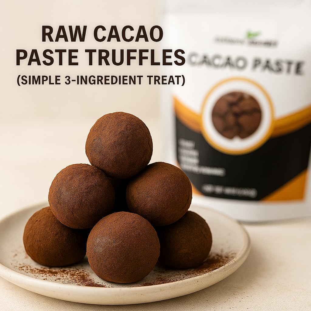 Cacao Paste Organic Raw Wafers Bulk 1 Pound Cacao Paste Unsweetened, Vegan,