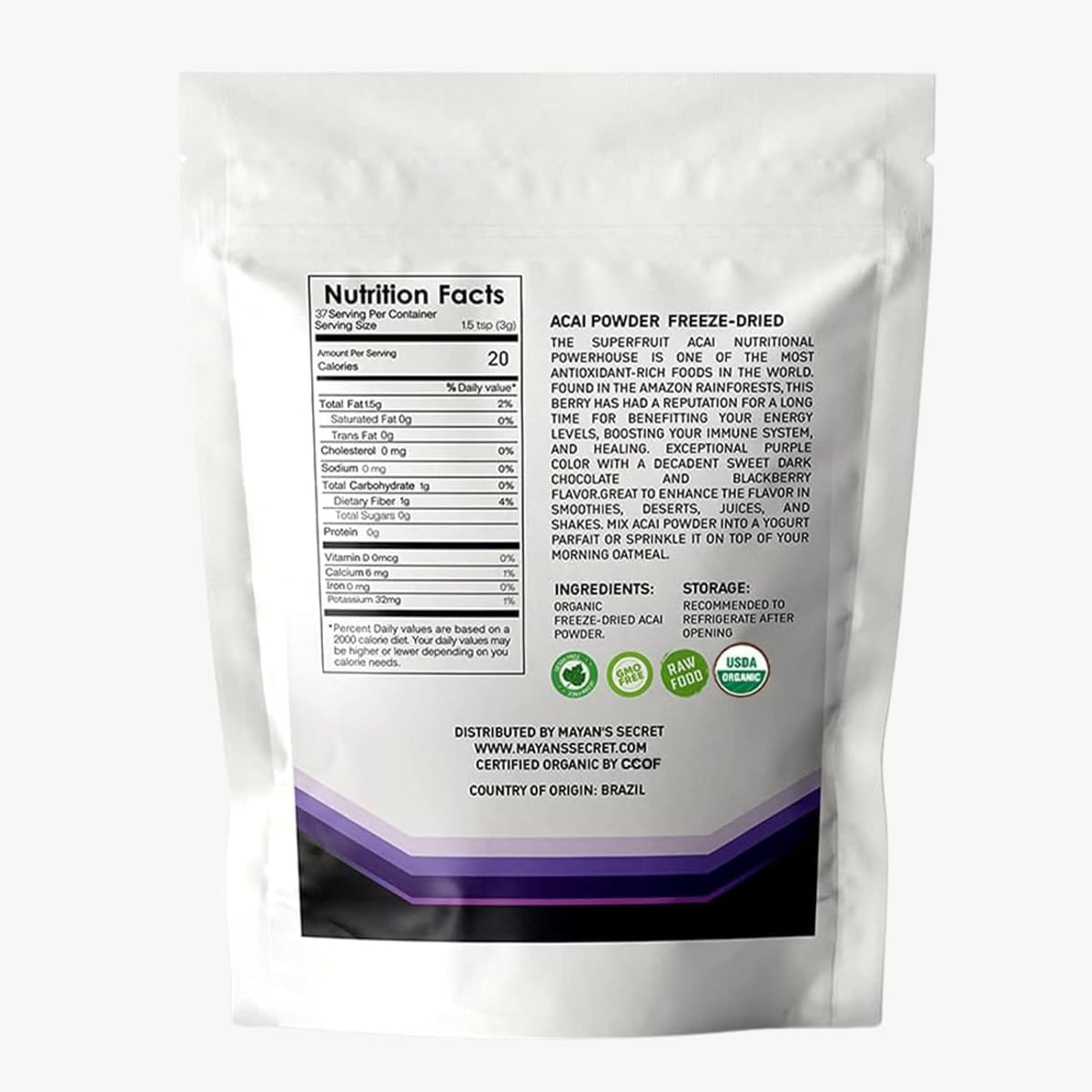 Organic Acai Powder Freeze Dried Antioxidant