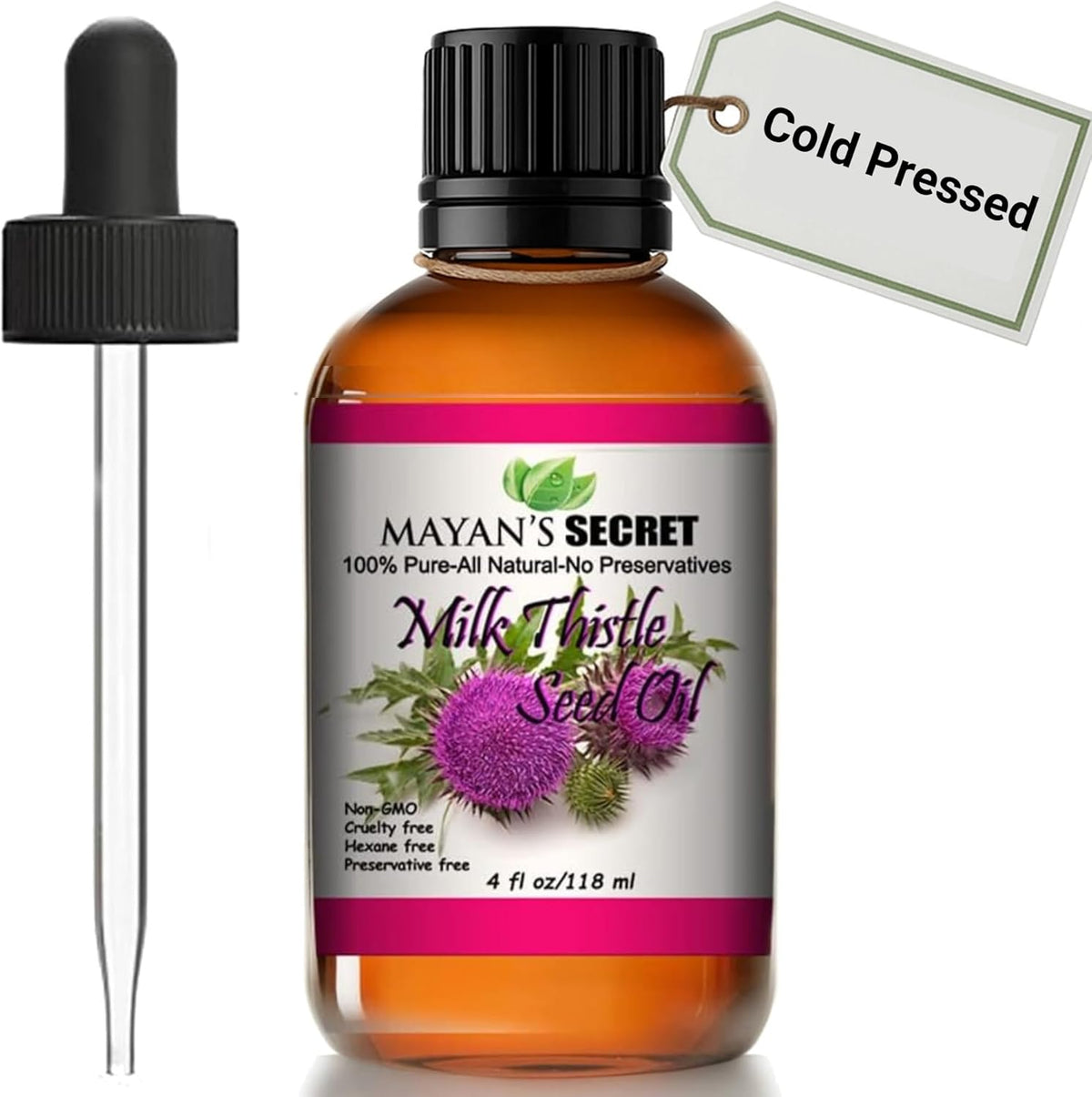 Mayan's Secret Milk Thistle Seed Oil Pure Cold Pressed Rich in Vitamin E and for Aging Skin