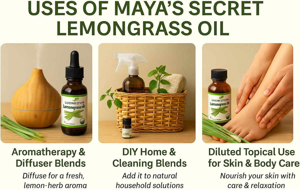 USDA Certified Organic Lemongrass Essential Oil (100% Pure &amp; Natural - UNDILUTED) 1oz