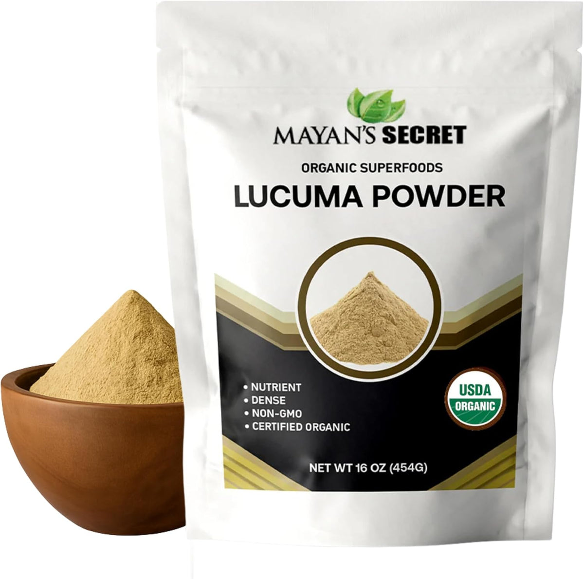 Mayan's Secret Certified Organic Lucuma Powder, 16 oz/Pack | High in nutrients