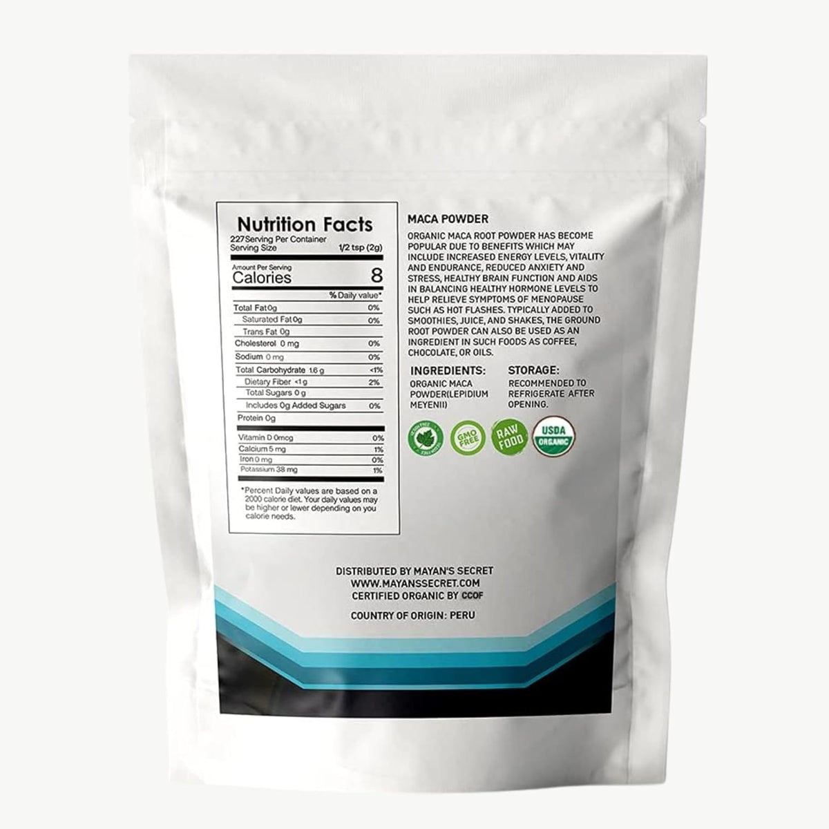 Mayan's Secret - Maca Root Powder 16oz Organic USDA Certified Parve Non-GMO Vegan Superfoods for Breakfast, Smoothies, Baking &amp; Ice Cream