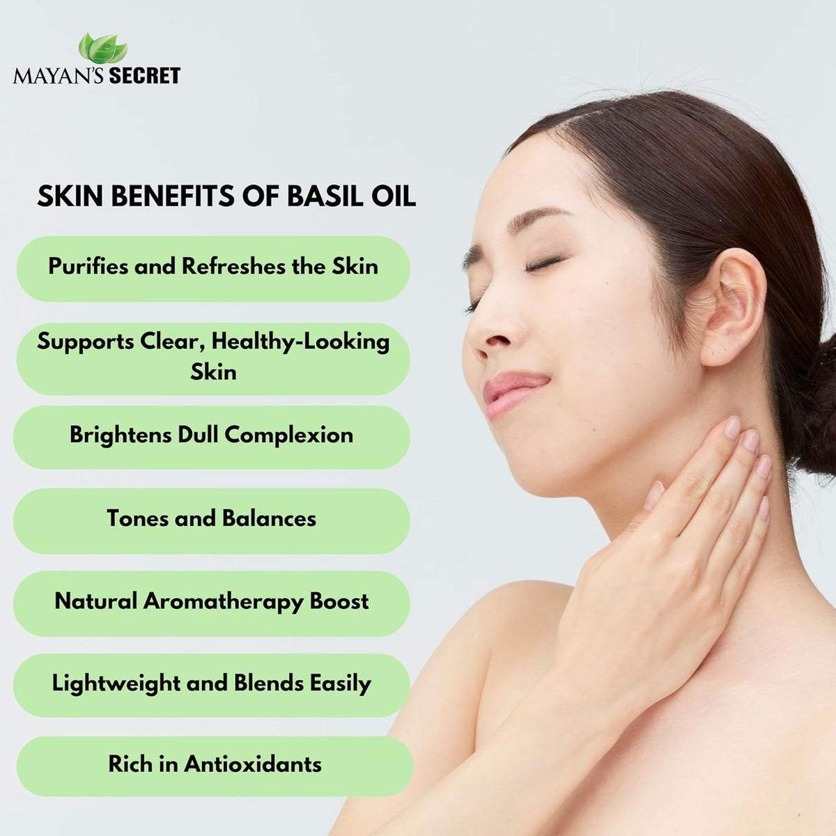 Mayan’s Secret Basil Essential Oil Pure Steam Distilled Ocimum Basilicum 4 fl oz 120 ml Aromatherapy Oil for Diffuser Massage DIY Skin and Hair Care