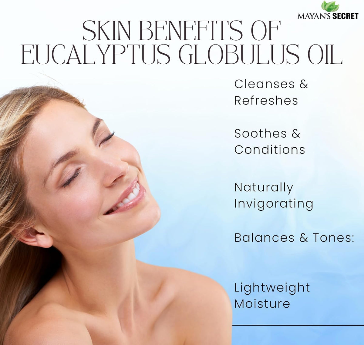 Eucalyptus Globulus Essential Oil, for Clear Breathing, Mucus Relief, Nausea Relief, Stress Relief