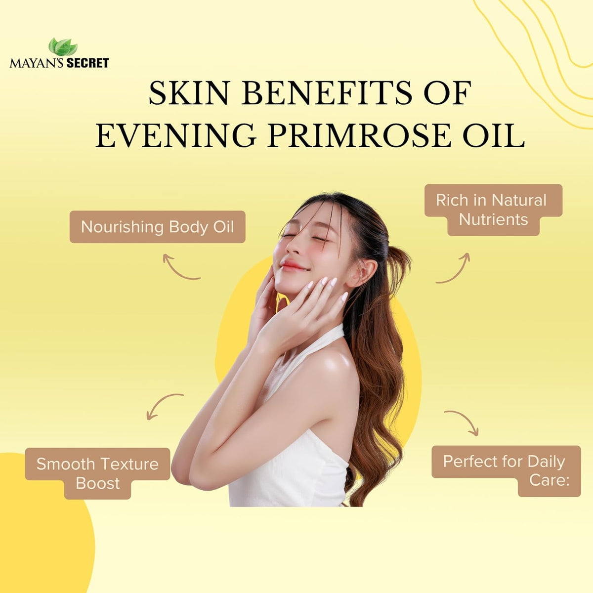 Mayan’s Secret Organic Evening Primrose Oil Cold Pressed USDA Organic Face Skin Hair Moisturizer Pure Natural Beauty Oil 4 oz