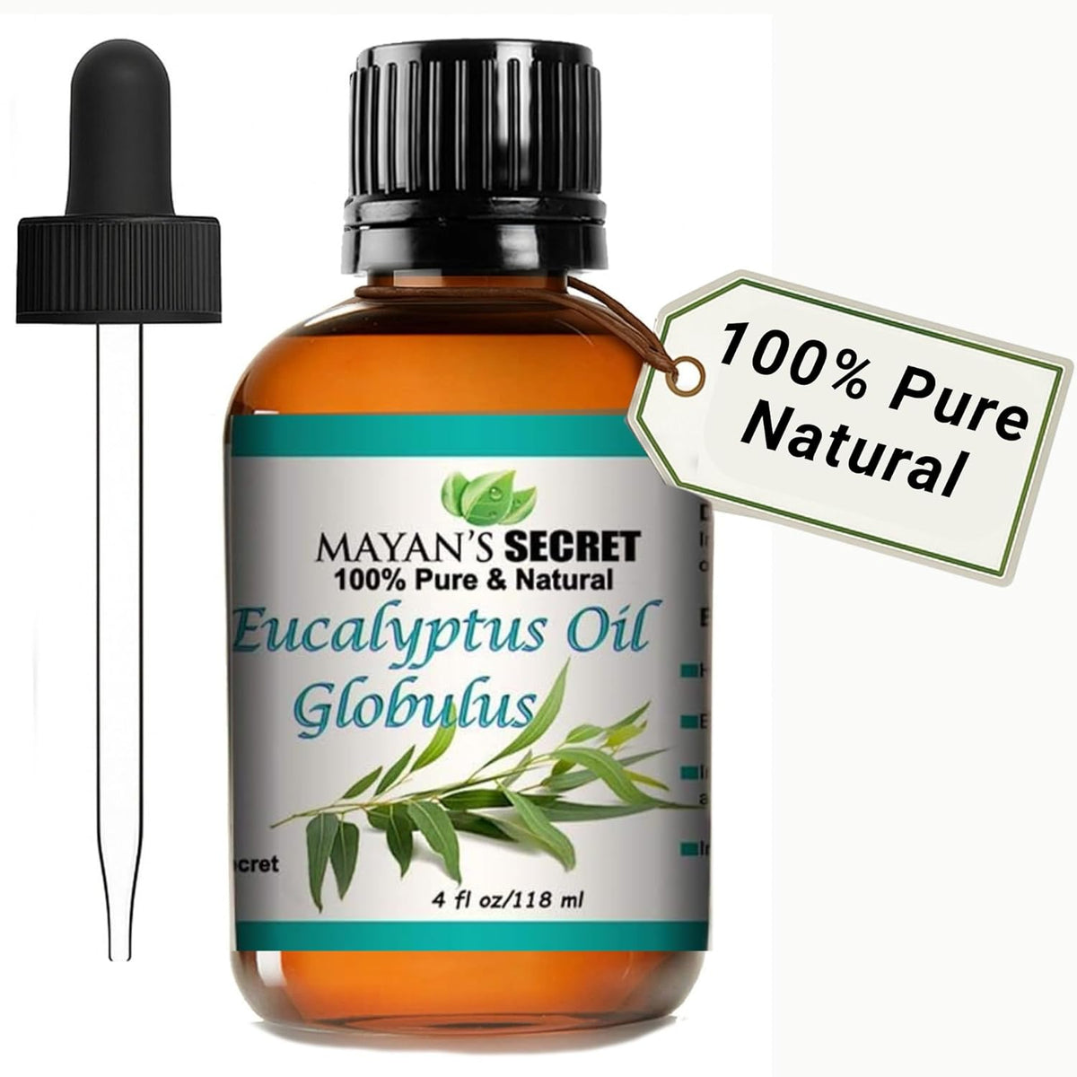 Eucalyptus Globulus Essential Oil, for Clear Breathing, Mucus Relief, Nausea Relief, Stress Relief