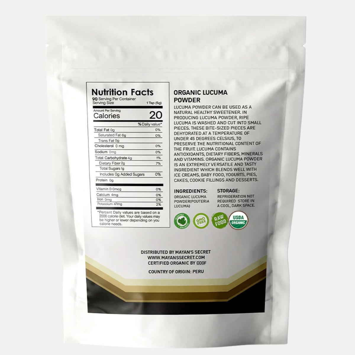 Mayan's Secret Certified Organic Lucuma Powder, 16 oz/Pack | High in nutrients