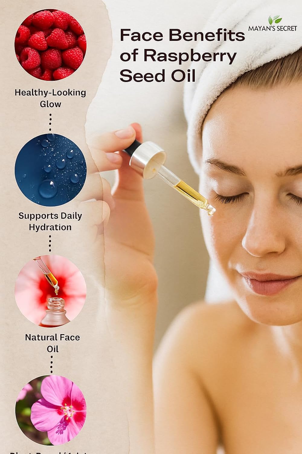 Mayan's Secret Red Raspberry Seed Oil Cold Pressed Unrefined (Virgin) Undiluted 100% Natural for face, hands,scars and breakouts (1 fl oz) (Red Raspberry Seed Oil, 4 fl oz)