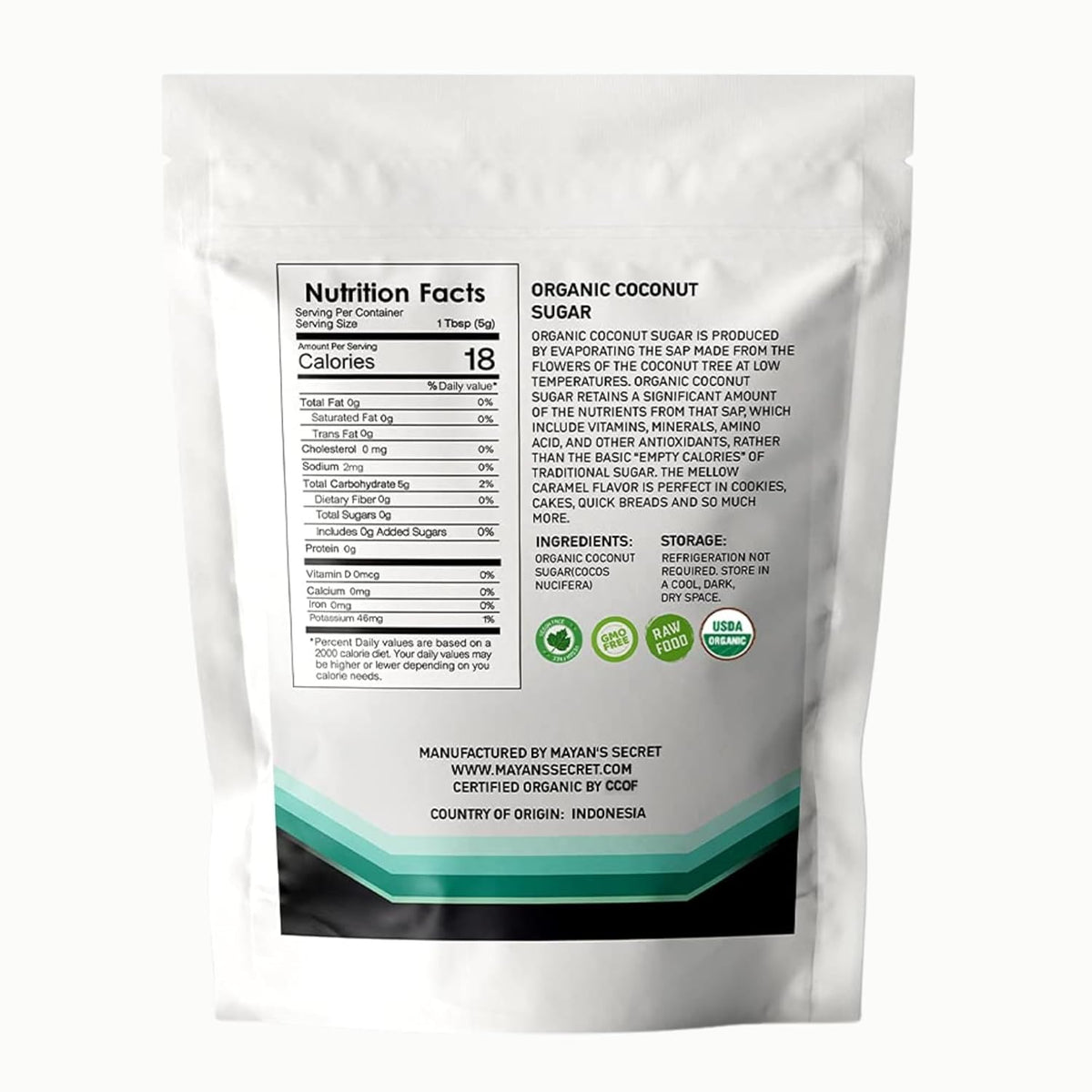 Mayan's Secret 2 lbs USDA Certified Brown Coconut Sugar Organic for Baking - Low Glycemic | Unrefined | Trace Minerals