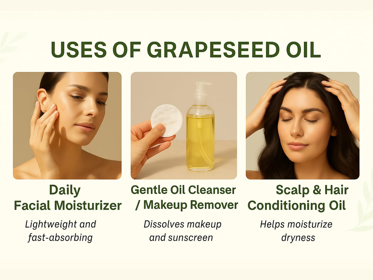 Mayan's Secret GRAPESEED OIL ANTI-AGING MOISTURIZER - Facial Cleanser  Essential to Reduce Skin Wrinkles and Stretch Marks | Dandruff Remover
