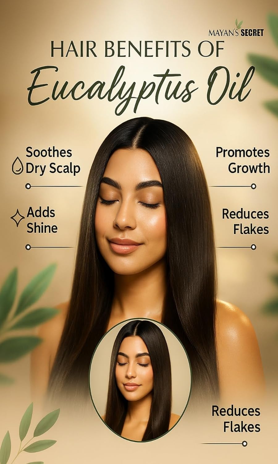 Mayan’s Secret Organic Cold Pressed Eucalyptus Smithii Oil 4oz Pure Natural Moisturizing Oil for Skin Hair Scalp Aromatherapy Diffuser Massage Body Oil