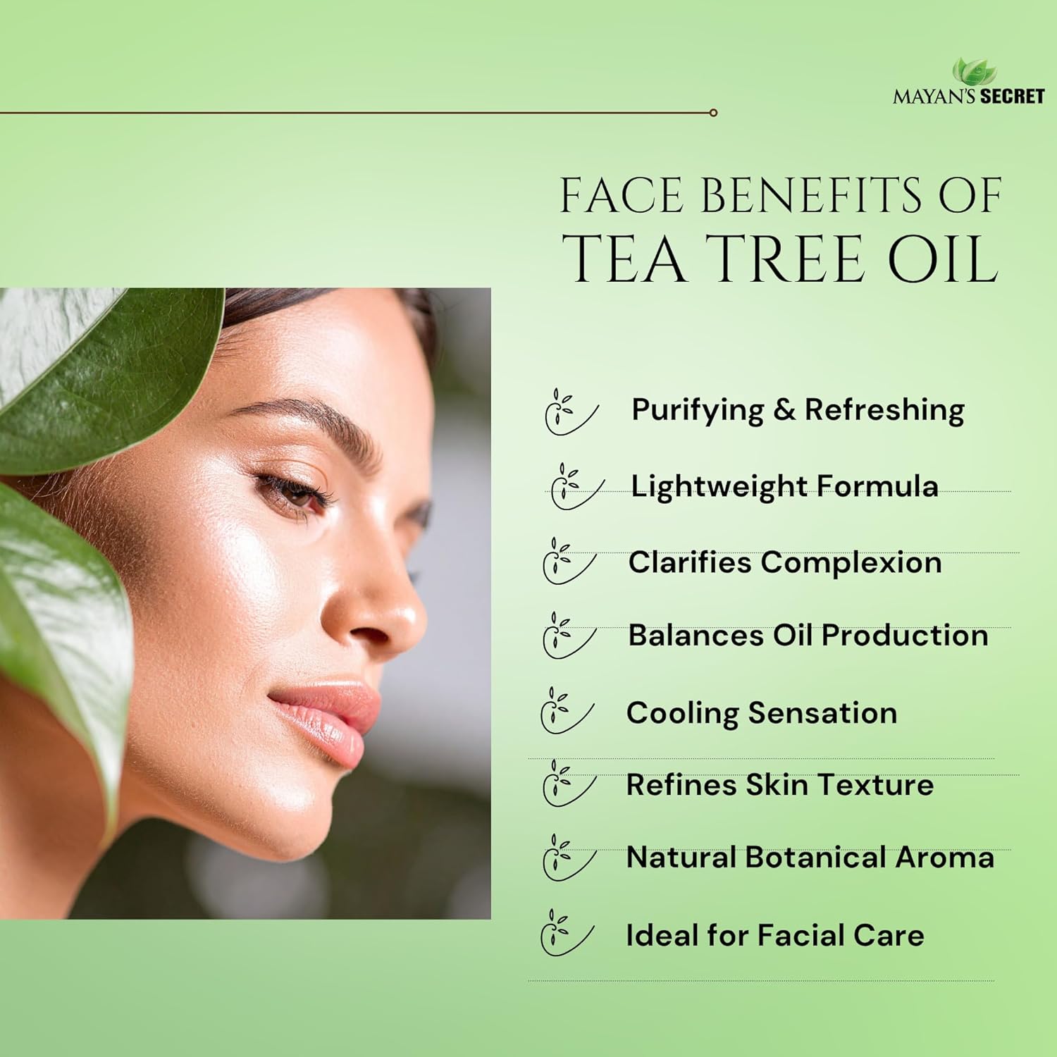 Mayan’s Secret Australian Tea Tree Oil 100% Pure Steam Distilled Tea Tree Essential Oil for Skin Hair Scalp Nail Care and Aromatherapy 4 fl oz 120 ml Amber Glass Bottle with Dropper