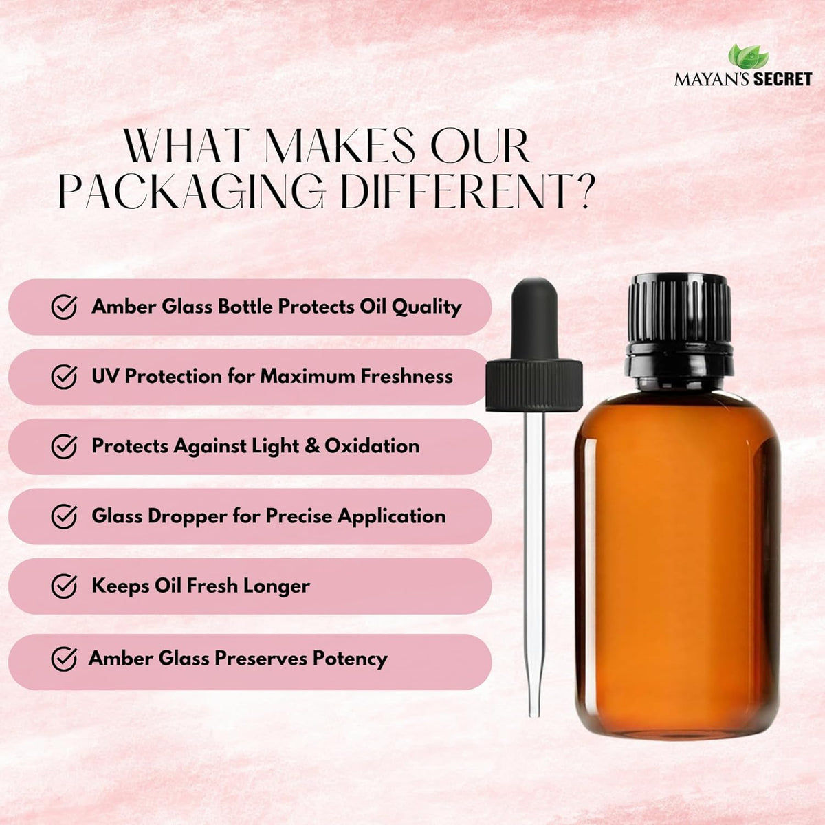 Mayan’s Secret Organic Palm Fruit Oil Cold Pressed Pure Moisturizing Face Body Hair Oil 4 oz Glass Dropper Bottle