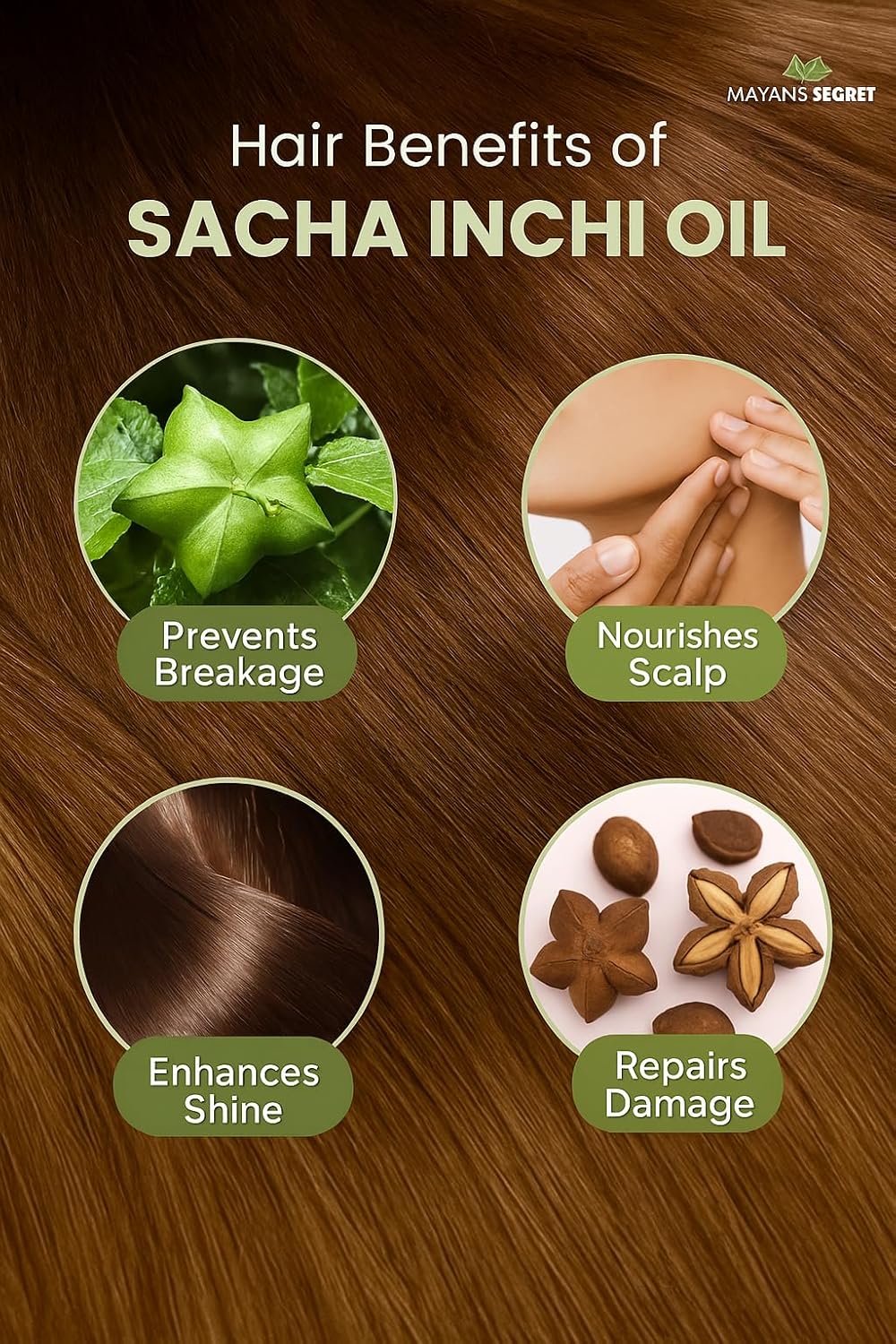 Mayan’s Secret Organic Sacha Inchi Oil Cold Pressed Pure Omega 3 6 9 Skin Hair Face Moisturizer 4 oz Glass Bottle