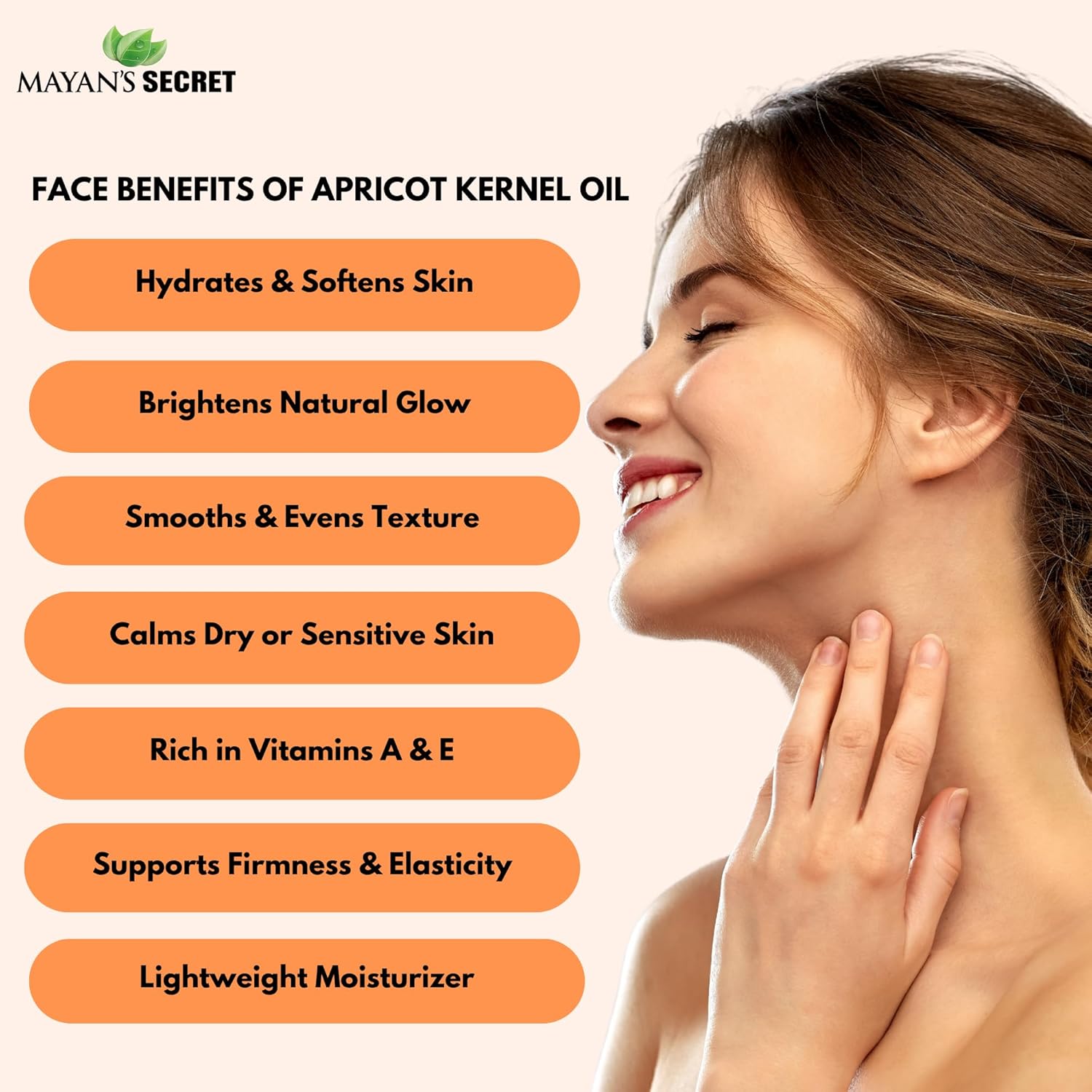 Organic Apricot Kernel Oil Cold Pressed Pure Face Skin Hair Moisturizing Beauty Oil 4oz