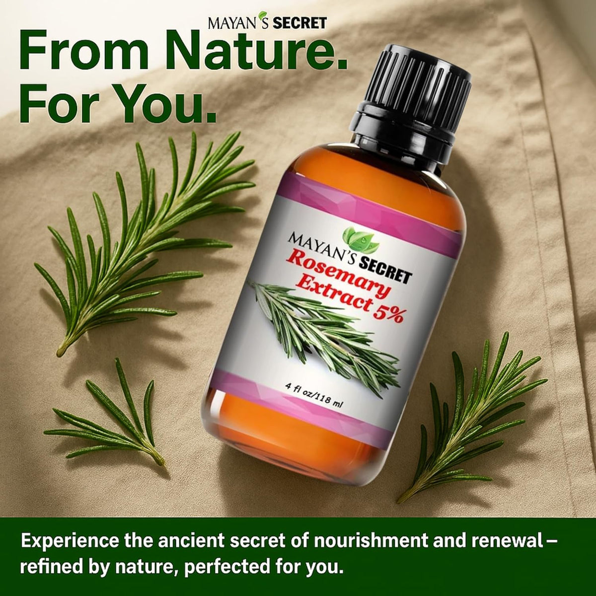 Rosemary Liquid Extract, Alcohol-Free (Rosmarinus officinalis) Antioxidant Protection 4 oz Glass Bottle