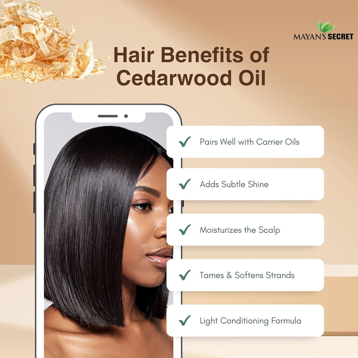 Mayan’s Secret Cedarwood Essential Oil Pure Steam Distilled 4 fl oz 120 ml Aromatherapy Oil