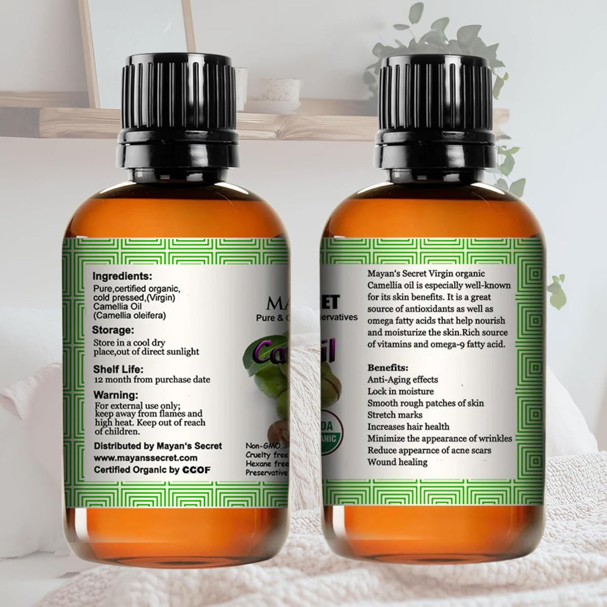 Organic Camellia Seed Essential Oil  Cold-pressed from Camellia oleifera seeds