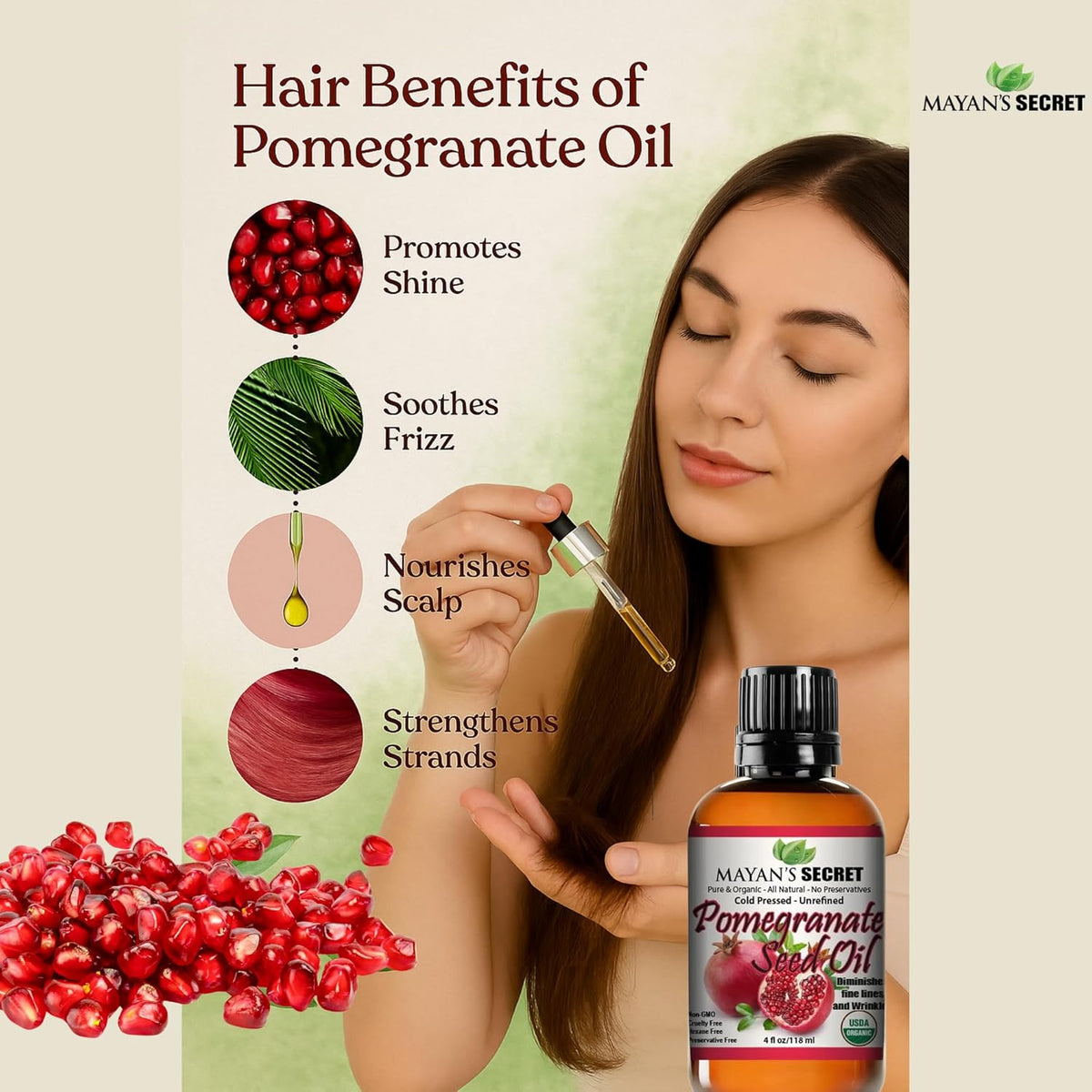 Organic Pomegranate Seed Virgin Oil - 1oz