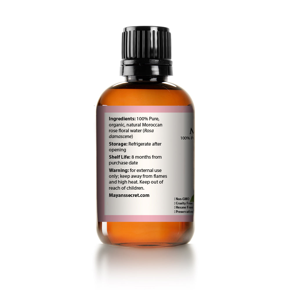 Mayan’s Secret Moroccan Rose Water Organic Facial Toner Hydrating Face Mist for Skin Hair 4 oz